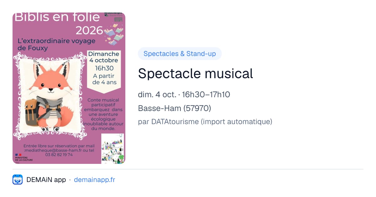 Spectacle musical — Basse-Ham