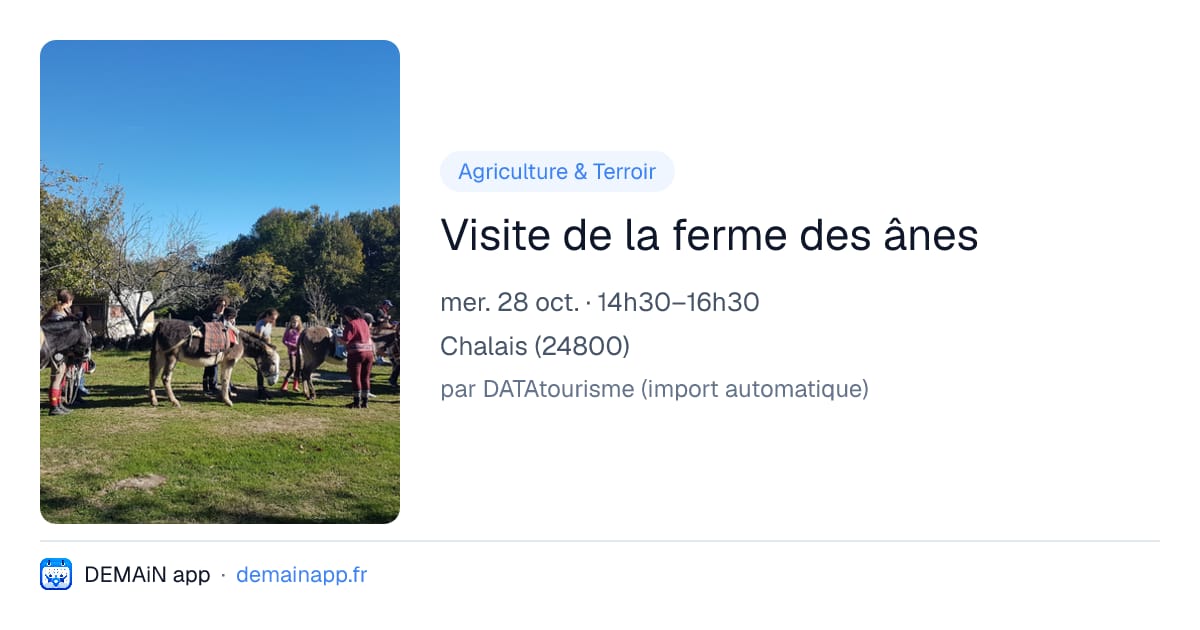 Visite de la ferme des ânes — Chalais