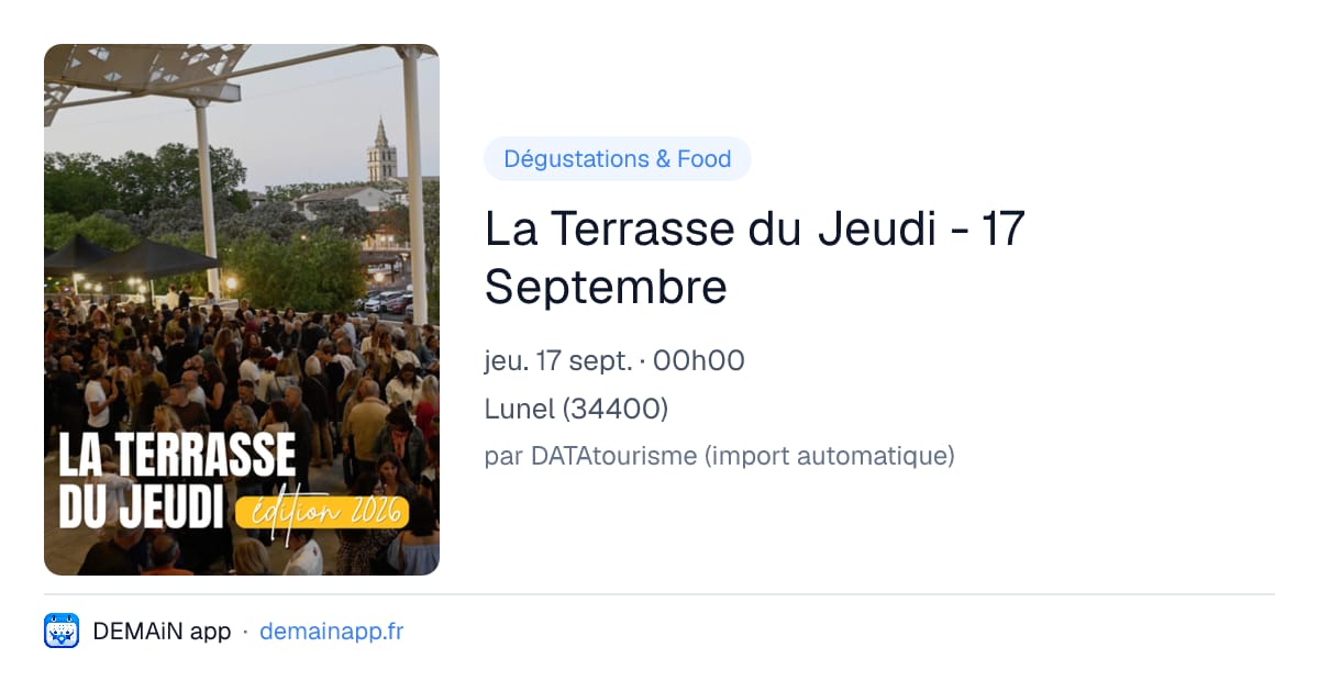 La Terrasse du Jeudi - 17 Septembre — Lunel