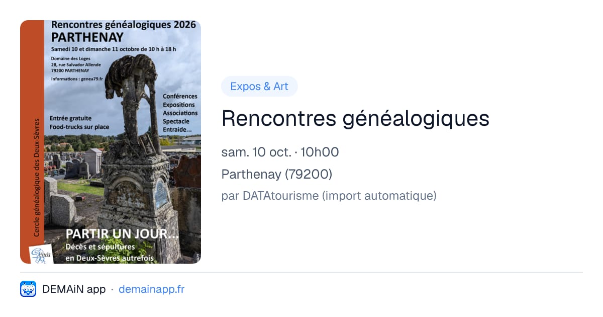 Rencontres généalogiques — Parthenay