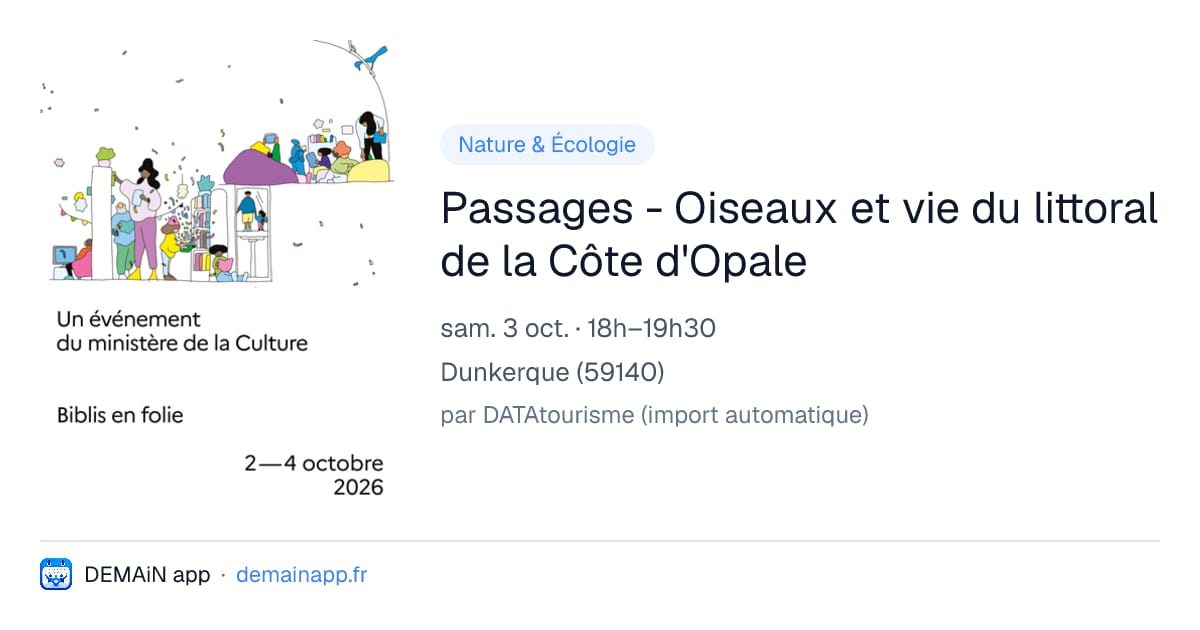 Passages - Oiseaux et vie du littoral de la Côte d'Opale — Dunkerque