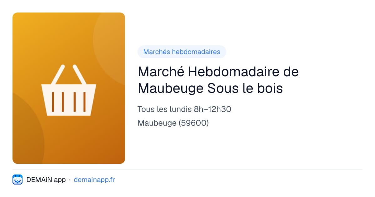 Marché Hebdomadaire de Maubeuge Sous le bois — Maubeuge