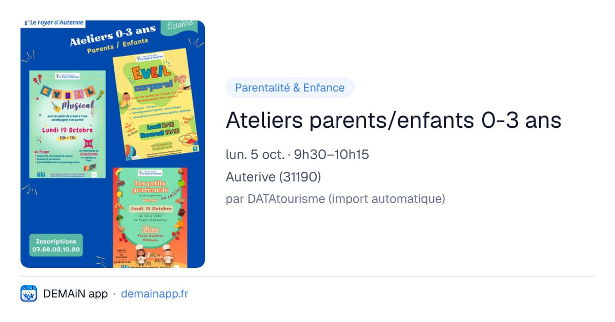 Ateliers parents/enfants 0-3 ans — Auterive