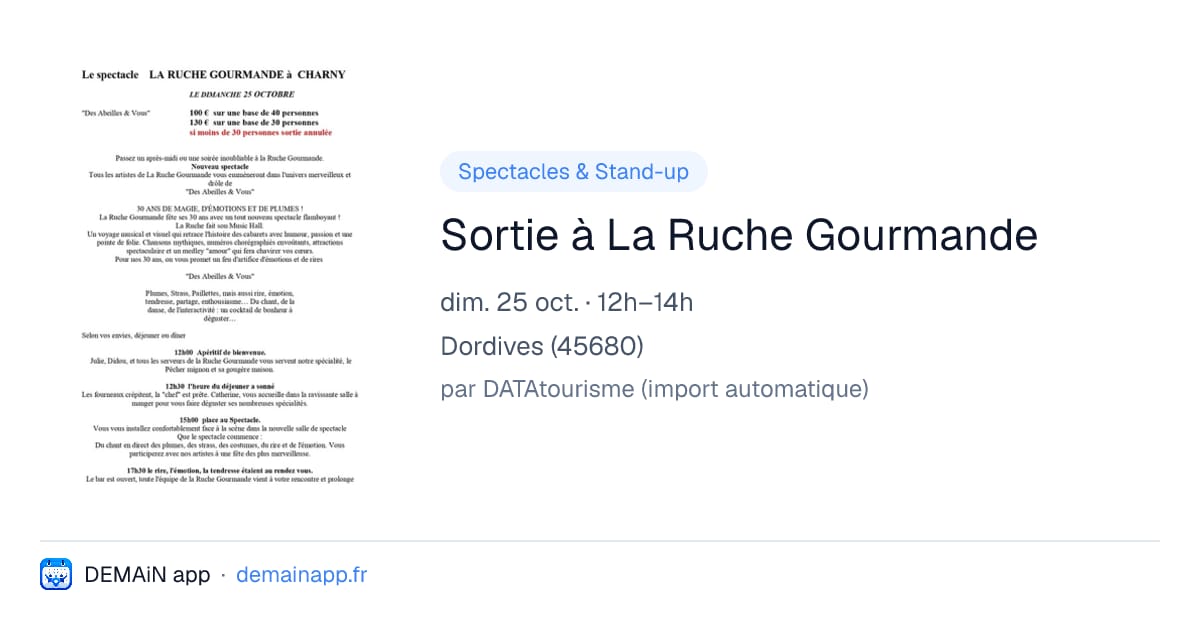 Sortie à La Ruche Gourmande — Dordives