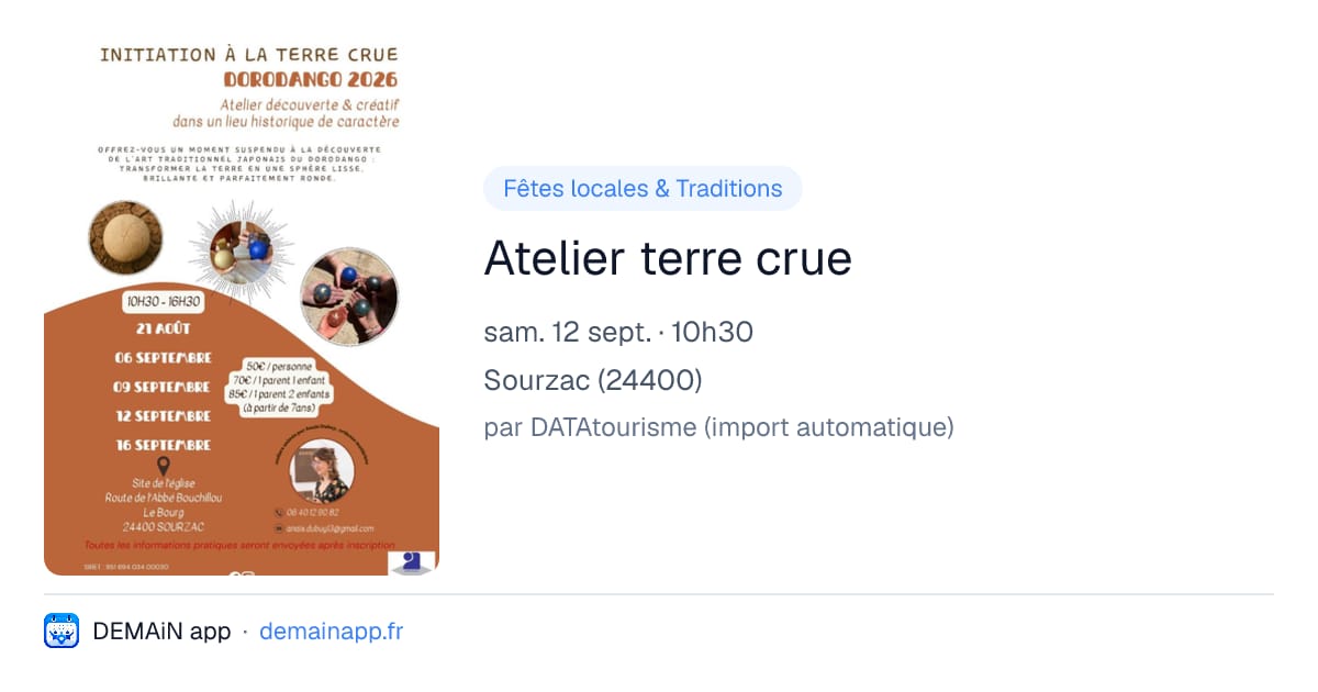 Atelier terre crue — Sourzac