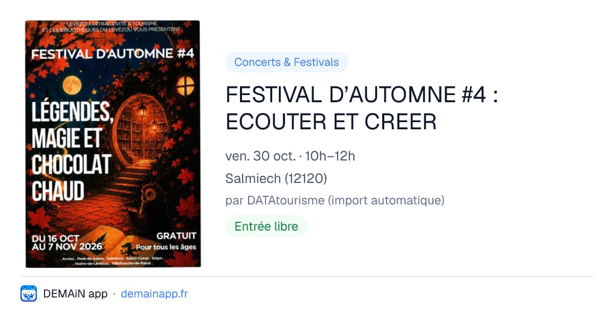 FESTIVAL D’AUTOMNE #4 : ECOUTER ET CREER — Salmiech