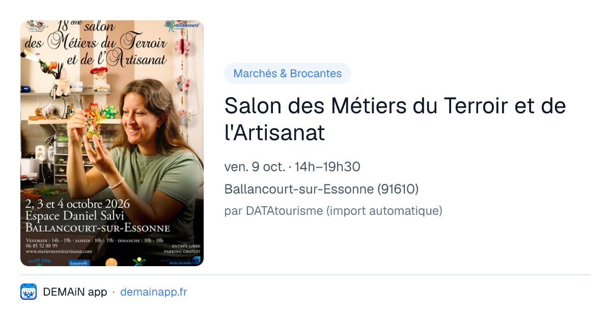 Salon des Métiers du Terroir et de l'Artisanat — Ballancourt-sur-Essonne