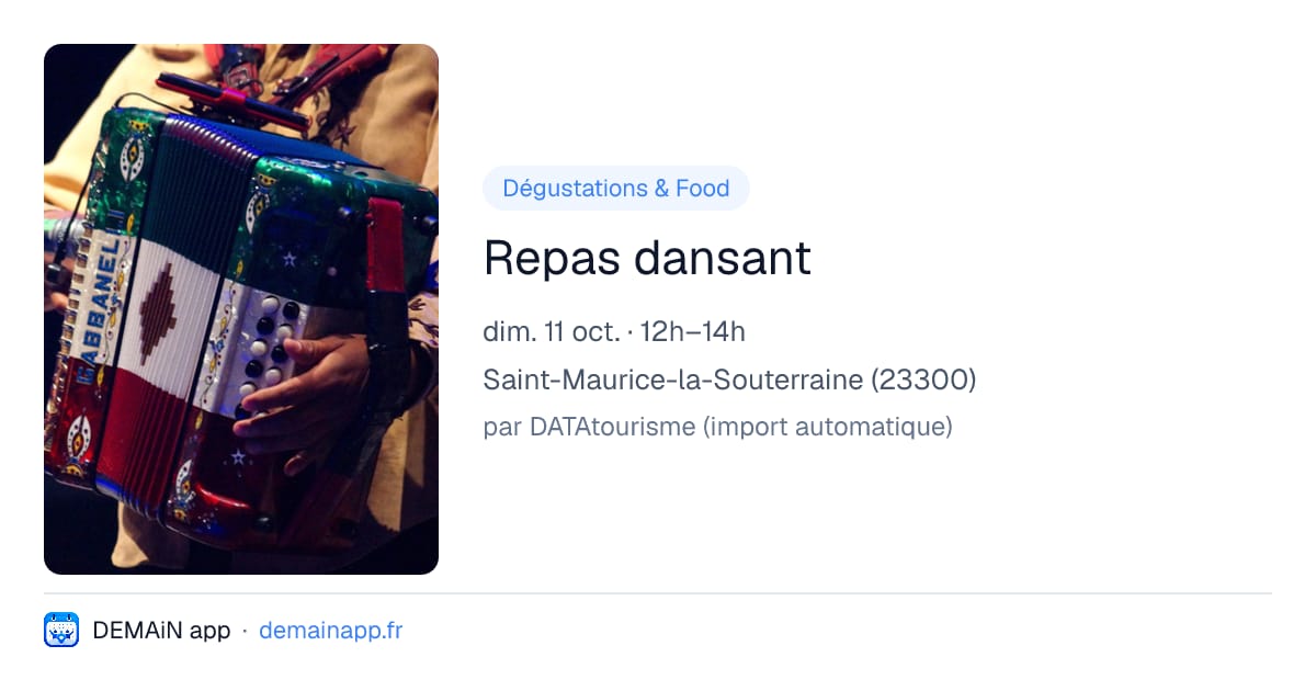 Repas dansant — Saint-Maurice-la-Souterraine