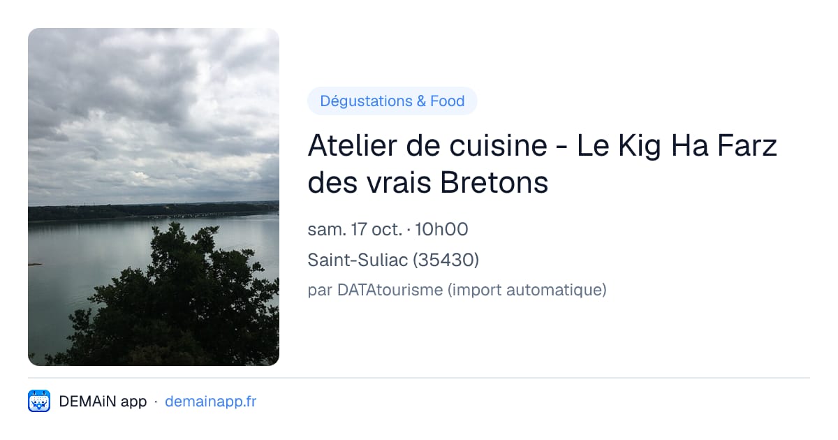 Atelier de cuisine - Le Kig Ha Farz des vrais Bretons — Saint-Suliac