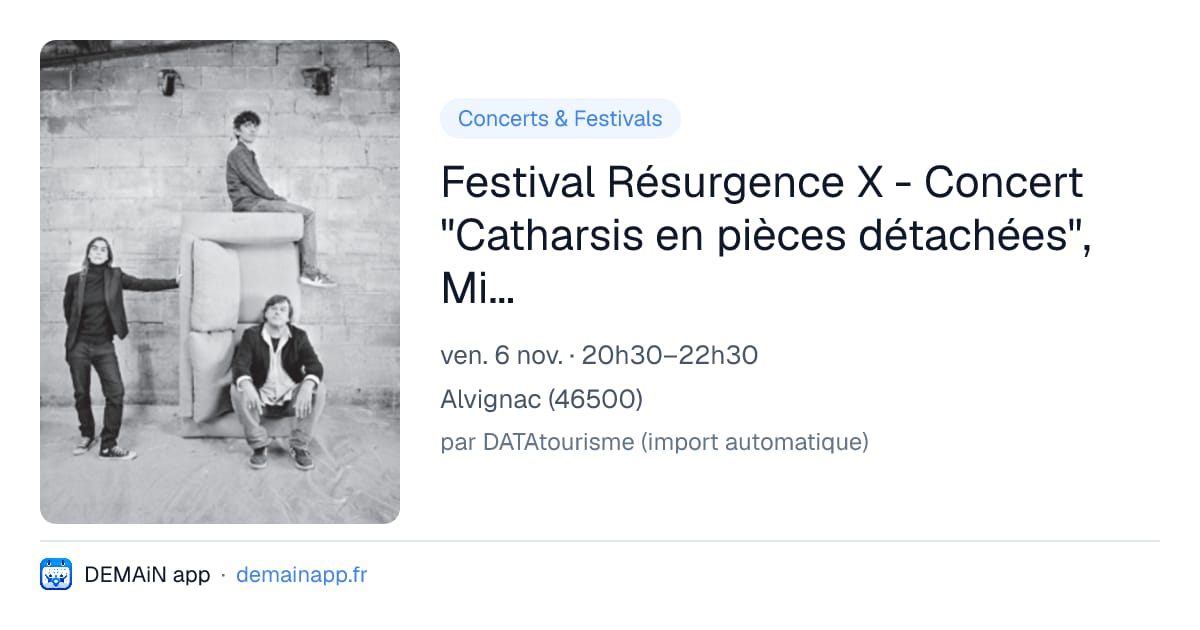 Festival Résurgence X - Concert "Catharsis en pièces détachées", Michel Cloup Trio — Alvignac