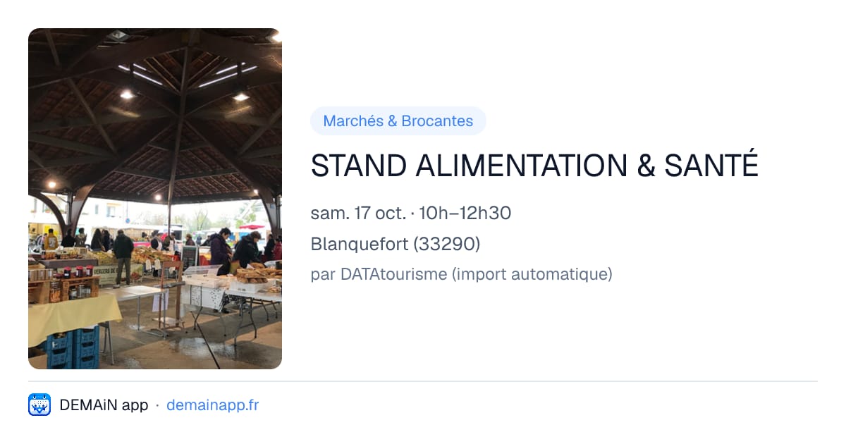 STAND ALIMENTATION & SANTÉ — Blanquefort