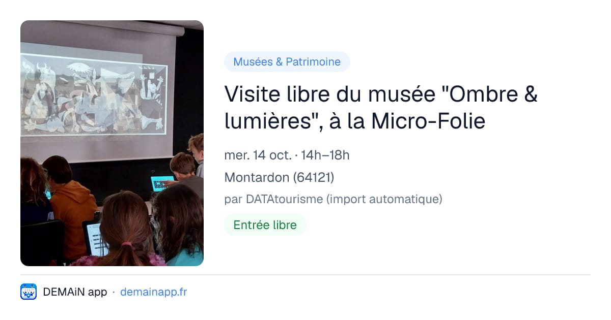 Visite libre du musée "Ombre & lumières", à la Micro-Folie — Montardon