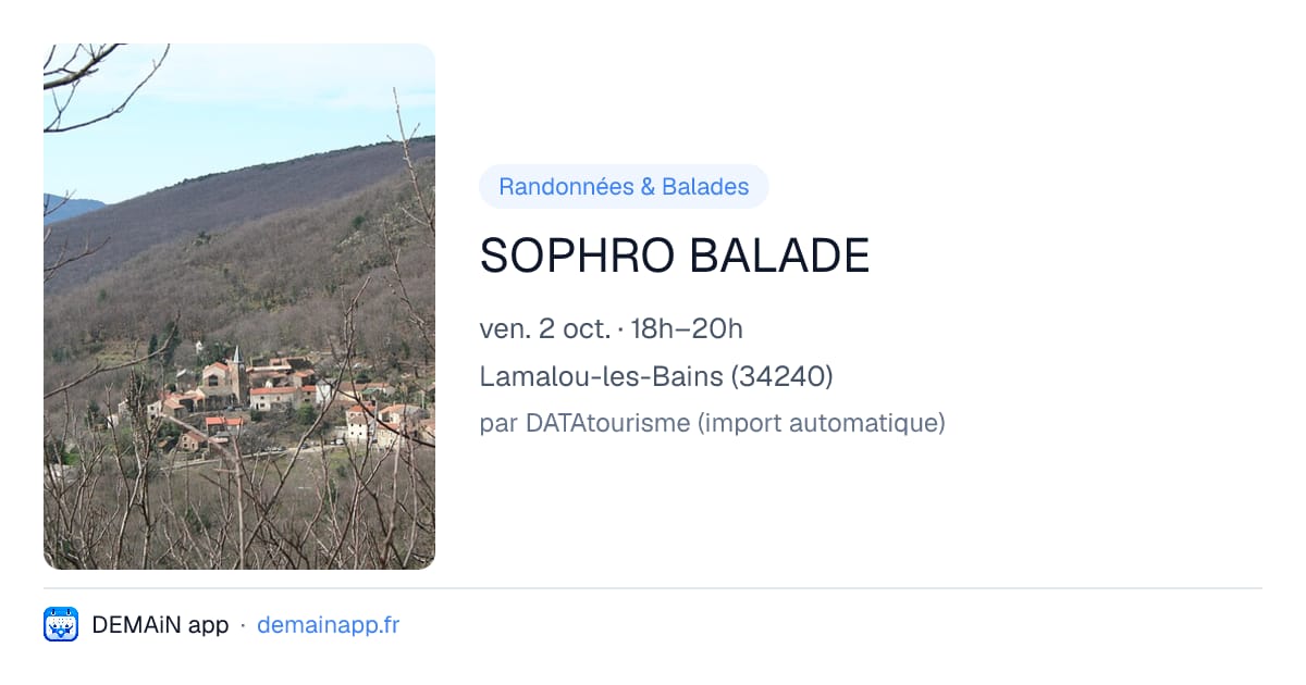 SOPHRO BALADE — Lamalou-les-Bains