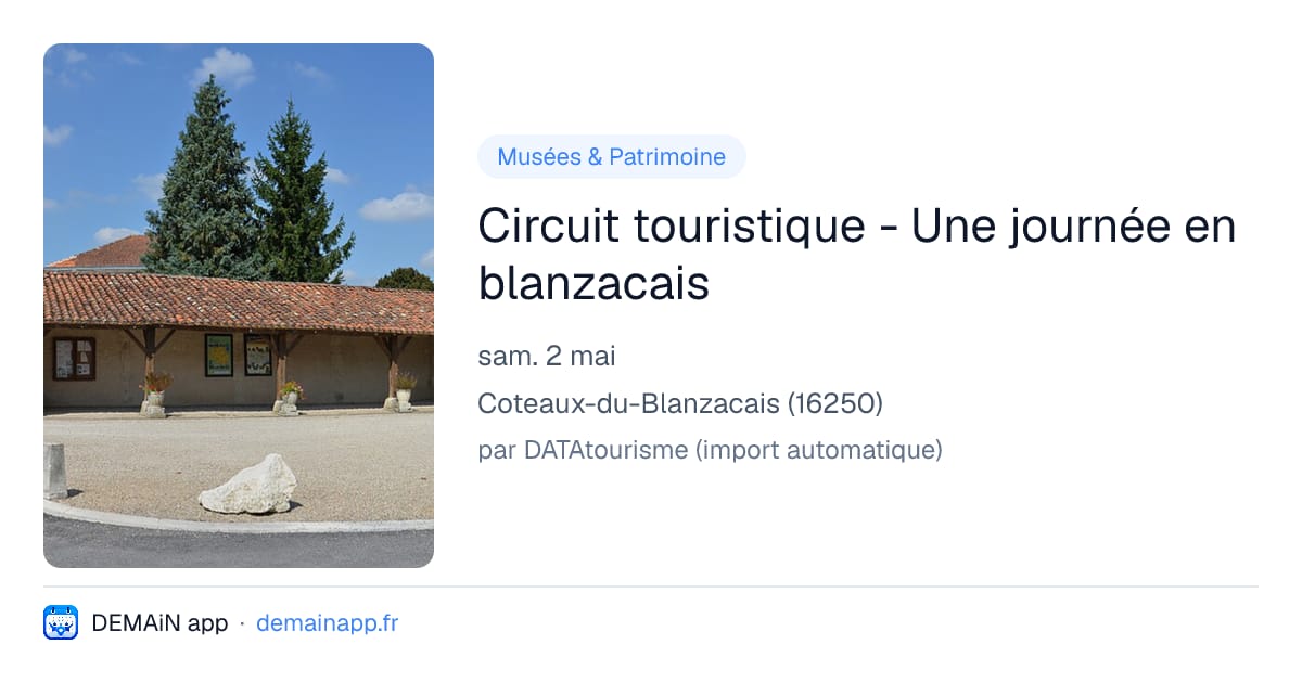 Circuit touristique - Une journée en blanzacais — Coteaux-du-Blanzacais