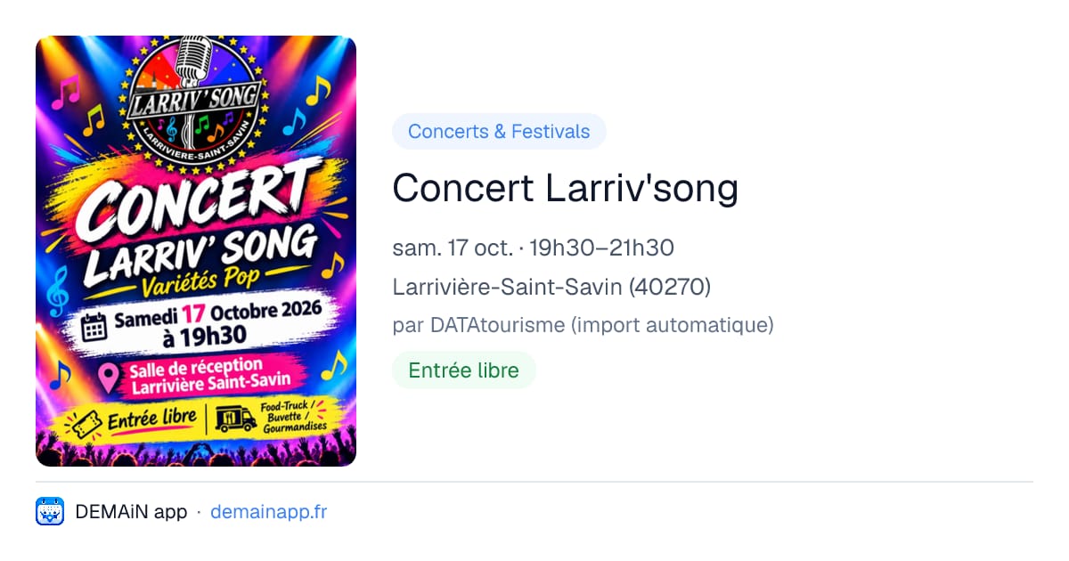 Concert Larriv'song — Larrivière-Saint-Savin