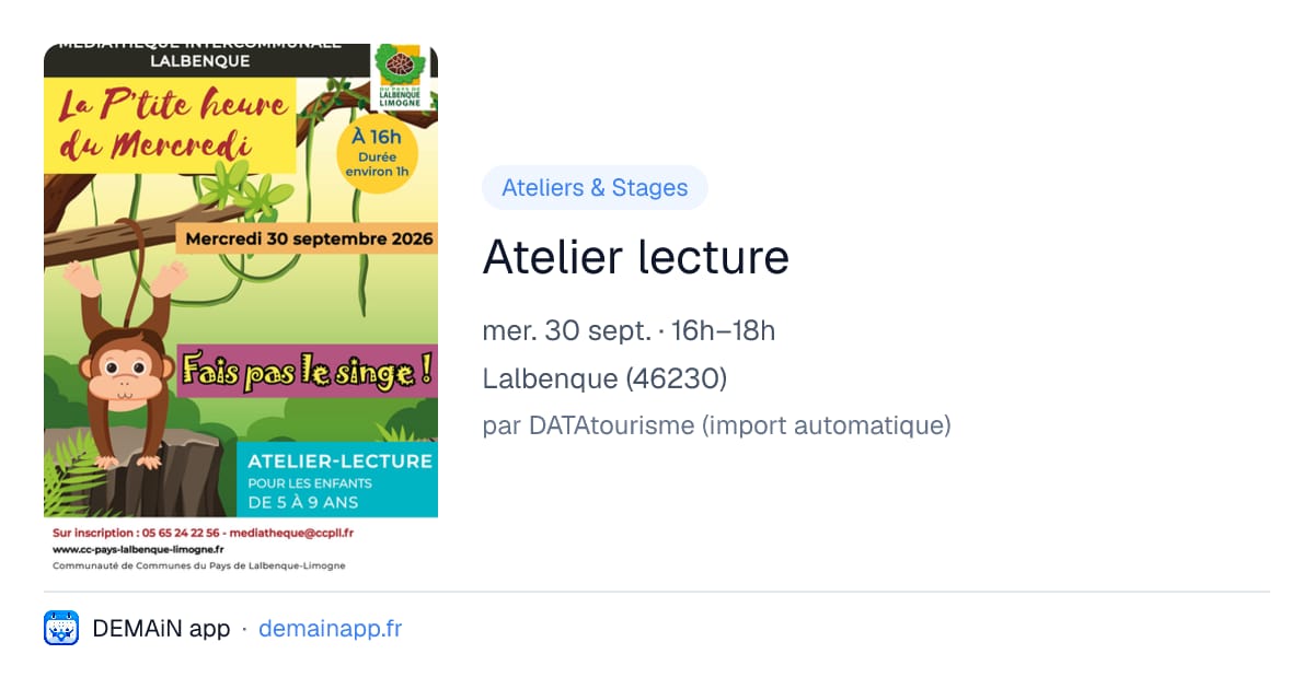 Atelier lecture — Lalbenque