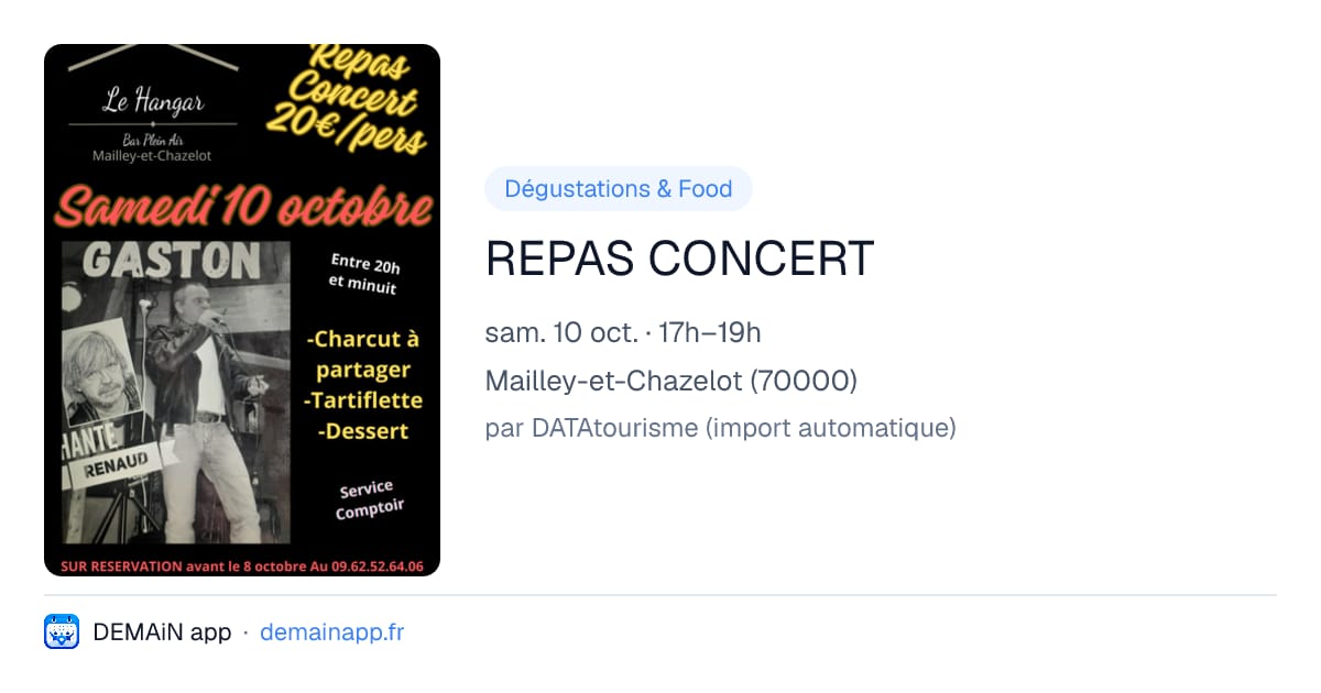 REPAS CONCERT — Mailley-et-Chazelot