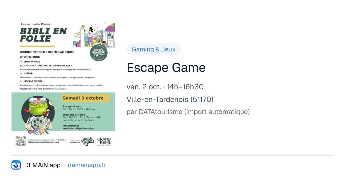 Escape Game — Ville-en-Tardenois