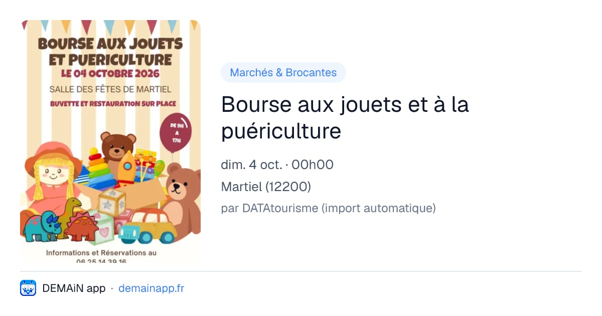Bourse aux jouets et à la puériculture — Martiel