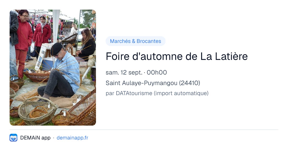 Foire d'automne de La Latière — Saint Aulaye-Puymangou