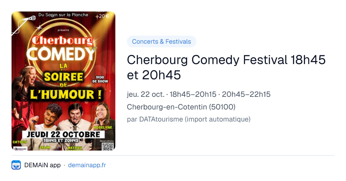 Cherbourg Comedy Festival 18h45 et 20h45 — Cherbourg-en-Cotentin