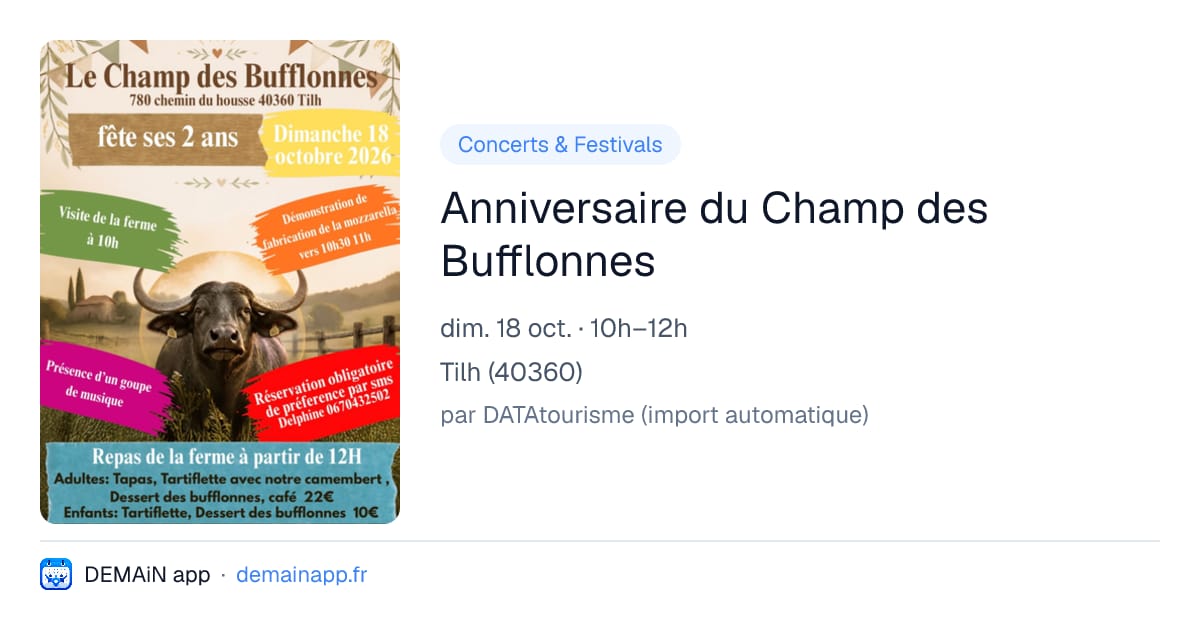 Anniversaire du Champ des Bufflonnes — Tilh
