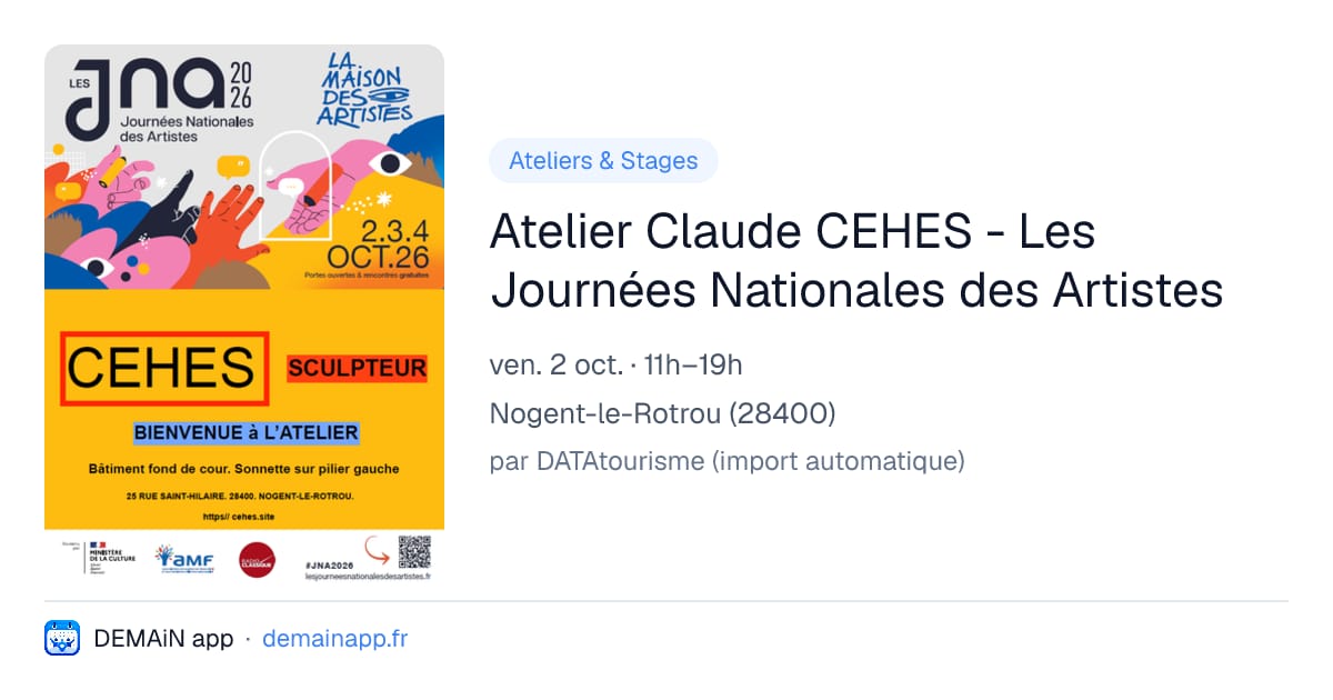Atelier Claude CEHES - Les Journées Nationales des Artistes — Nogent-le-Rotrou