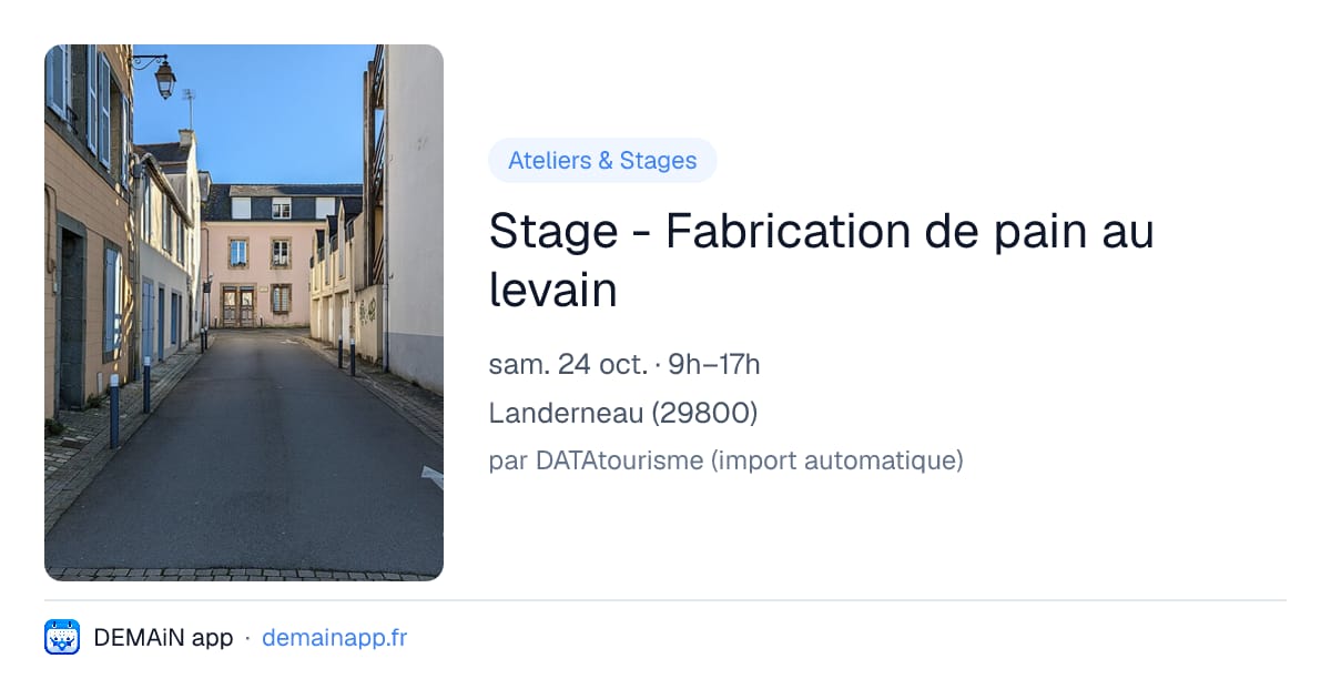 Stage - Fabrication de pain au levain — Landerneau