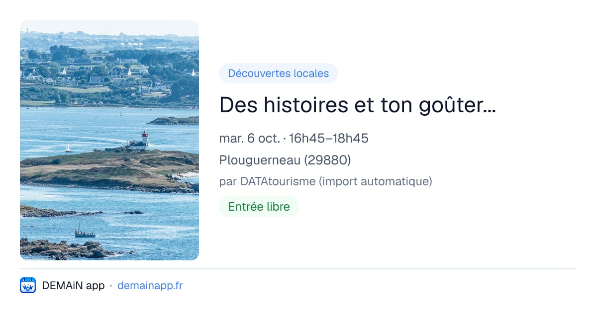 Des histoires et ton goûter... — Plouguerneau