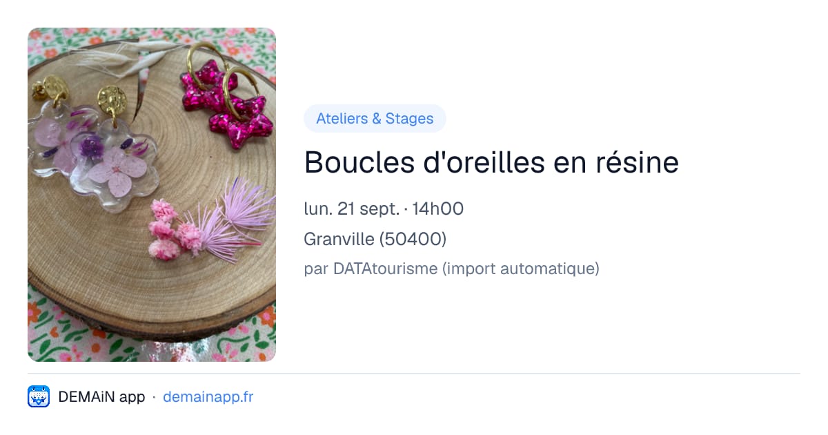 Boucles d'oreilles en résine — Granville