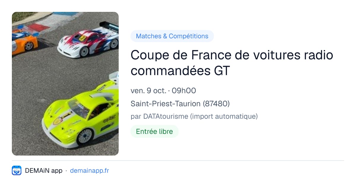 Coupe de France de voitures radio commandées GT — Saint-Priest-Taurion