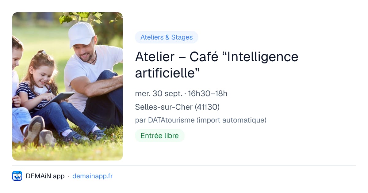 Atelier – Café “Intelligence artificielle” — Selles-sur-Cher