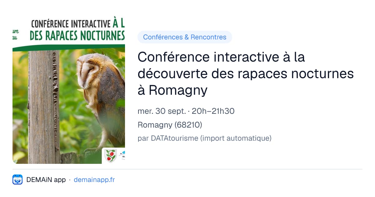 Conférence interactive à la découverte des rapaces nocturnes à Romagny — Romagny