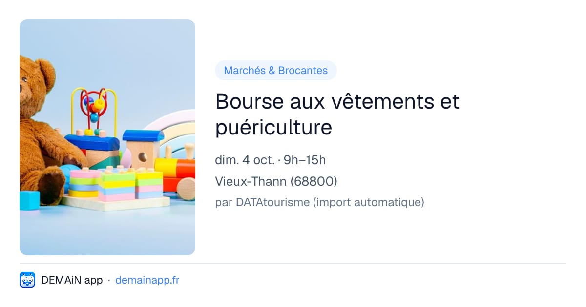 Bourse aux vêtements et puériculture — Vieux-Thann