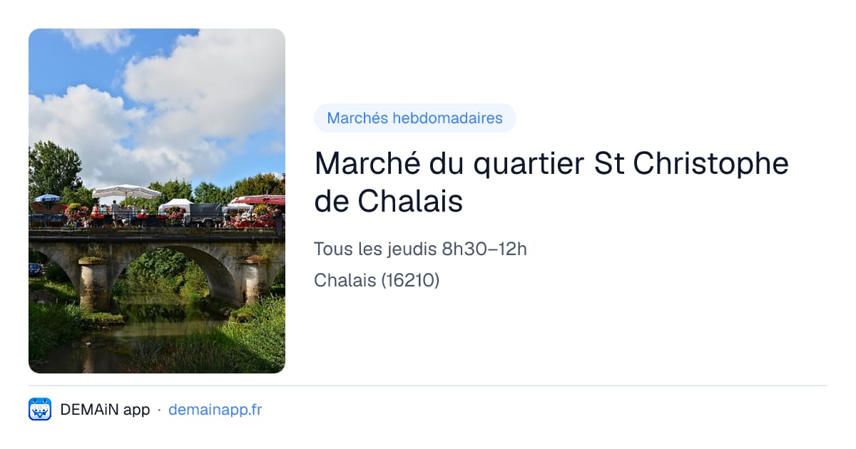 Marché du quartier St Christophe de Chalais — Chalais