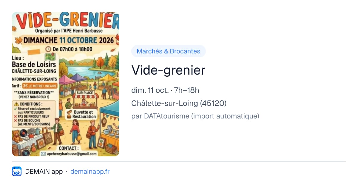 Vide-grenier — Châlette-sur-Loing