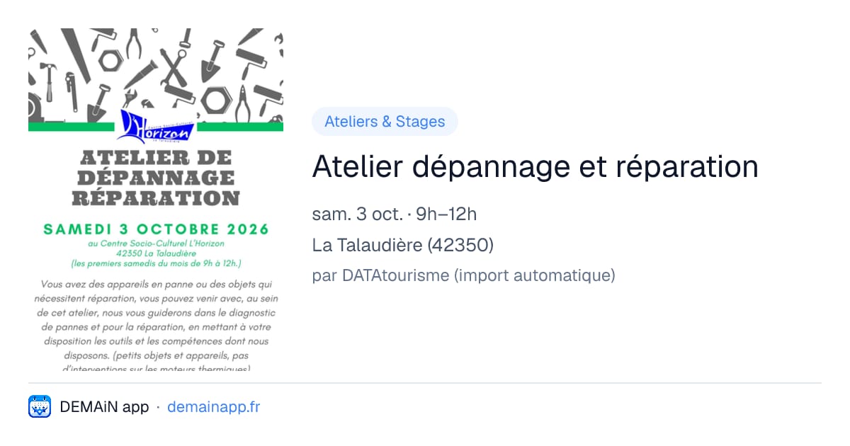 Atelier dépannage et réparation — La Talaudière