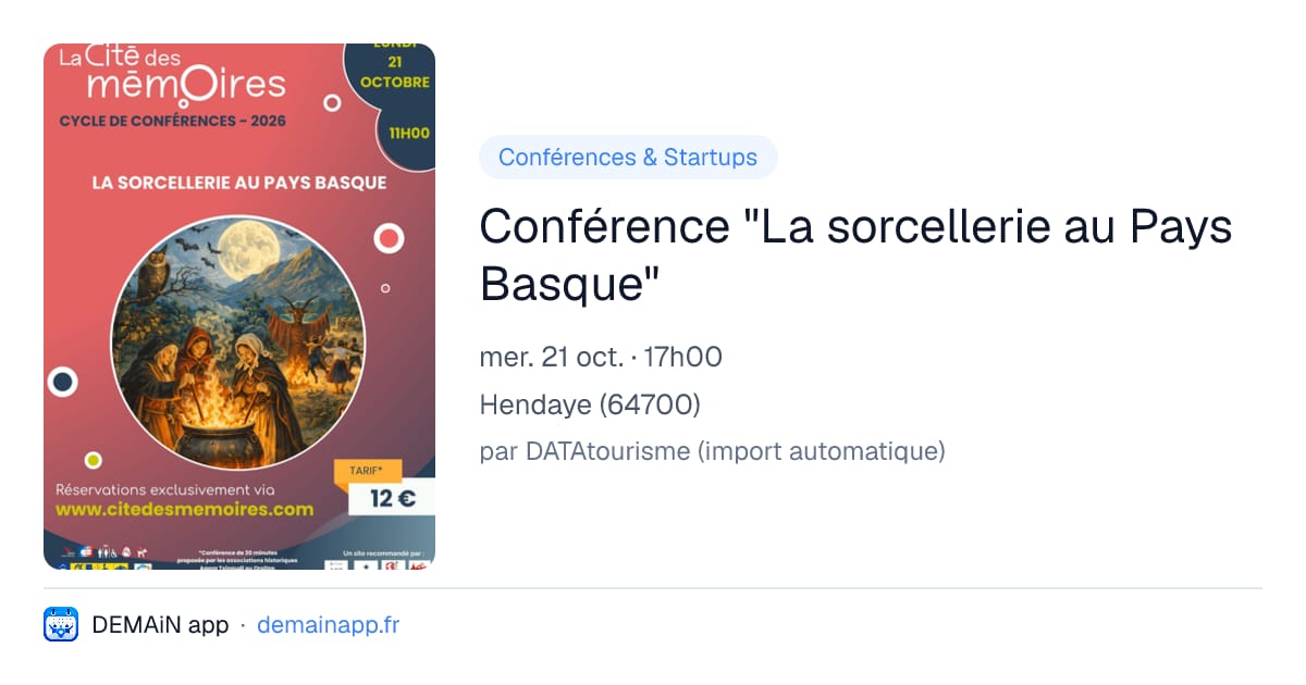 Conférence "La sorcellerie au Pays Basque" — Hendaye