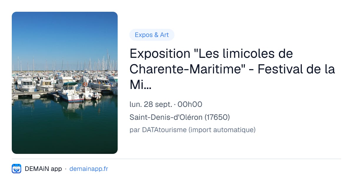 Exposition "Les limicoles de Charente-Maritime" - Festival de la Migration 2026 — Saint-Denis-d'Oléron