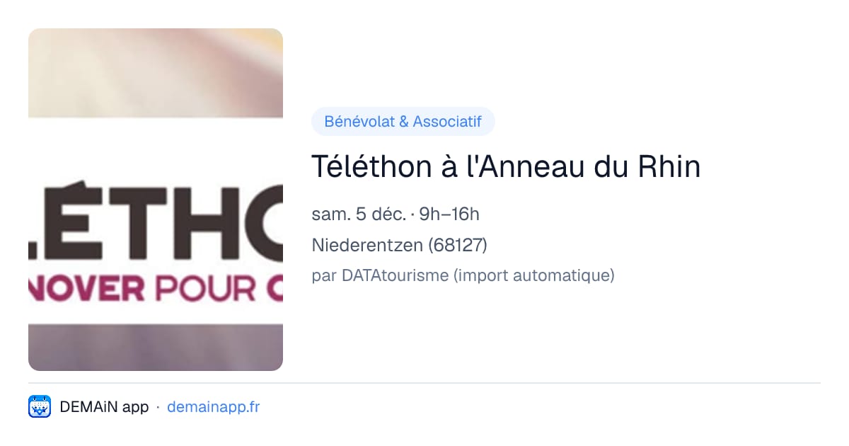Téléthon à l'Anneau du Rhin — Niederentzen