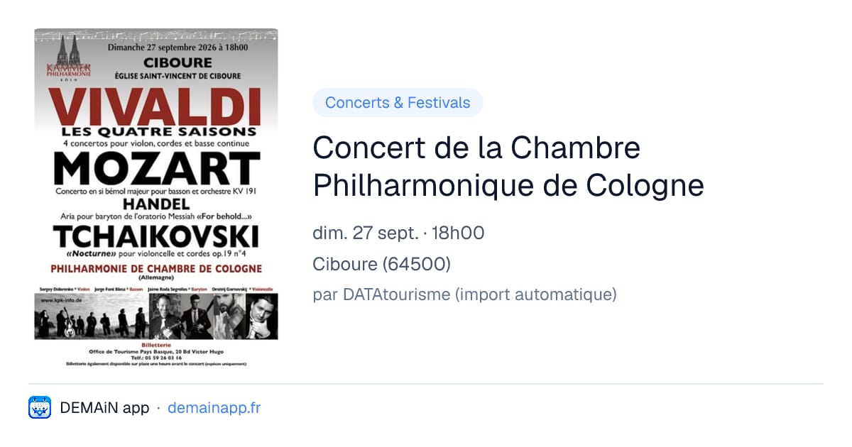 Concert de la Chambre Philharmonique de Cologne — Ciboure