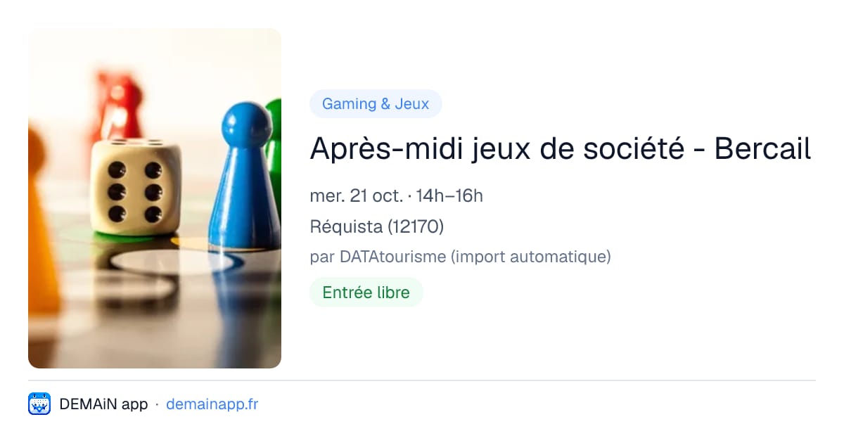 Après-midi jeux de société - Bercail — Réquista