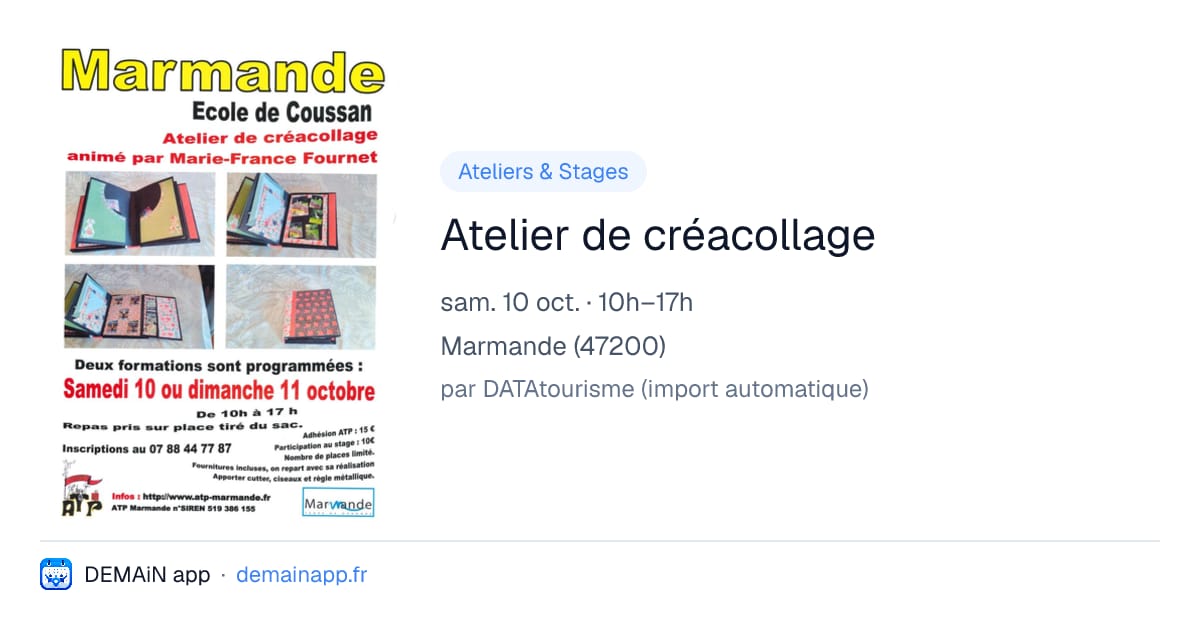 Atelier de créacollage — Marmande
