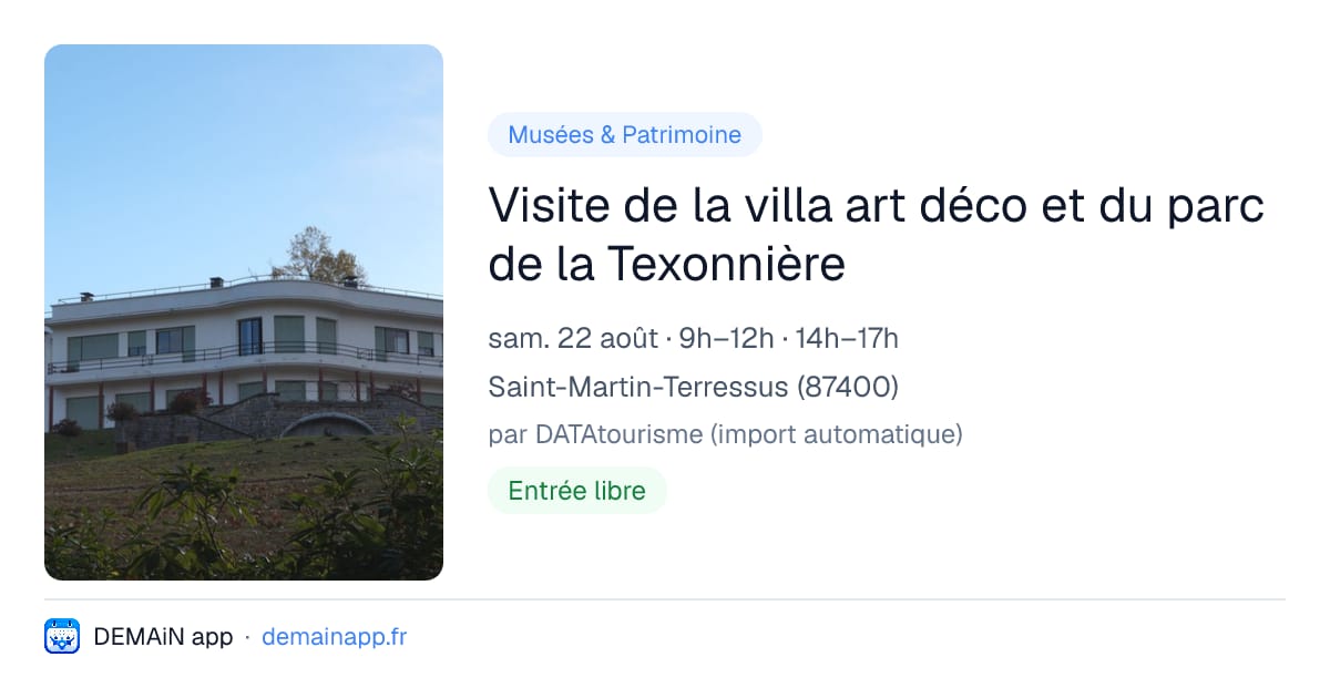 Visite de la villa art déco et du parc de la Texonnière — Saint-Martin-Terressus