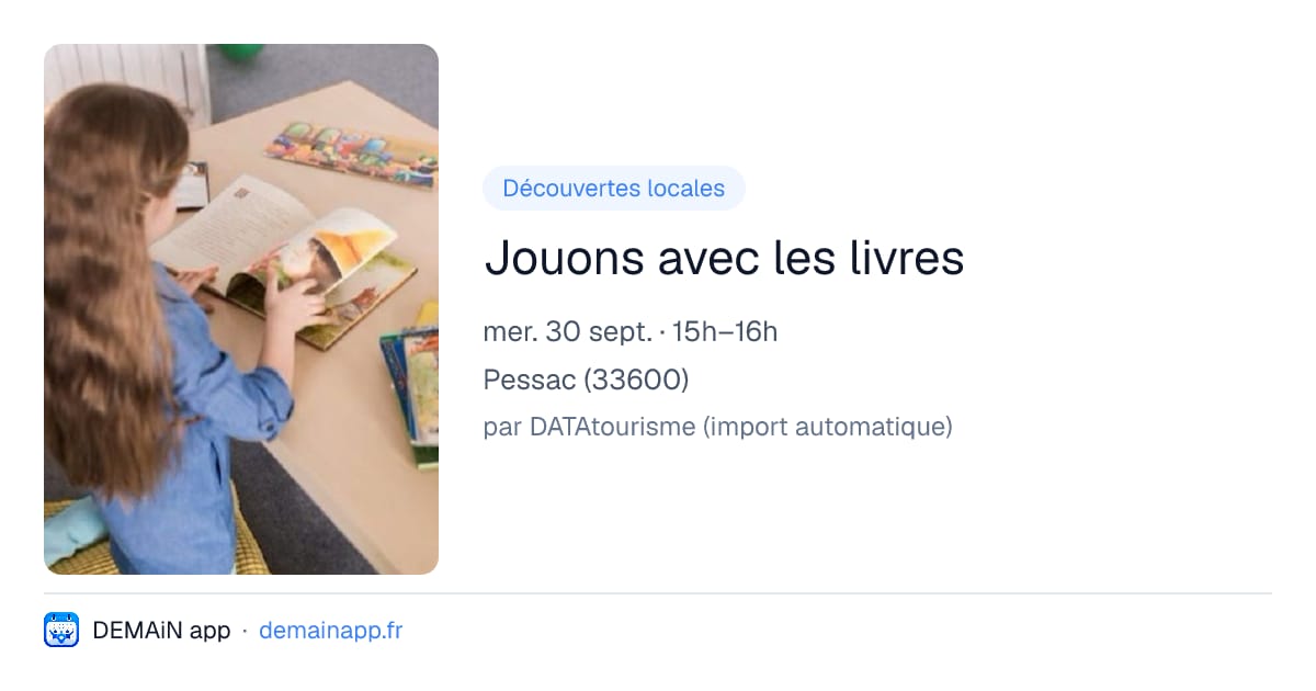 Jouons avec les livres — Pessac