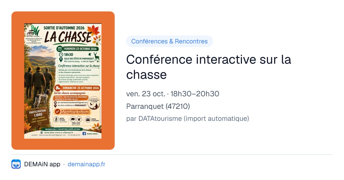Conférence interactive sur la chasse — Parranquet