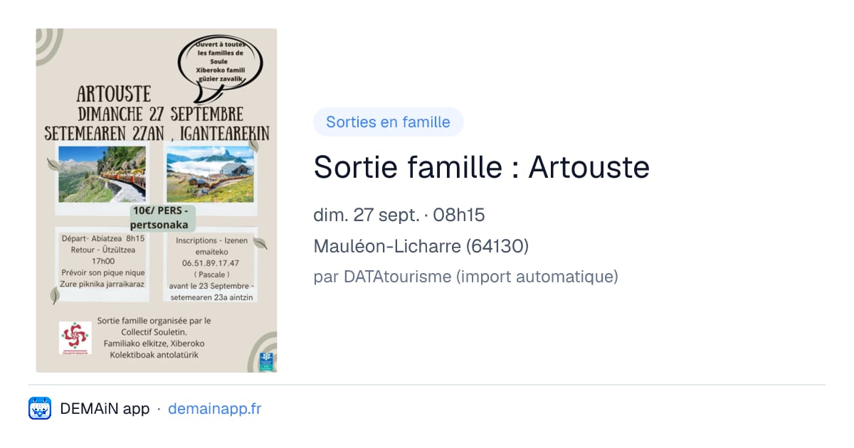 Sortie famille : Artouste — Mauléon-Licharre