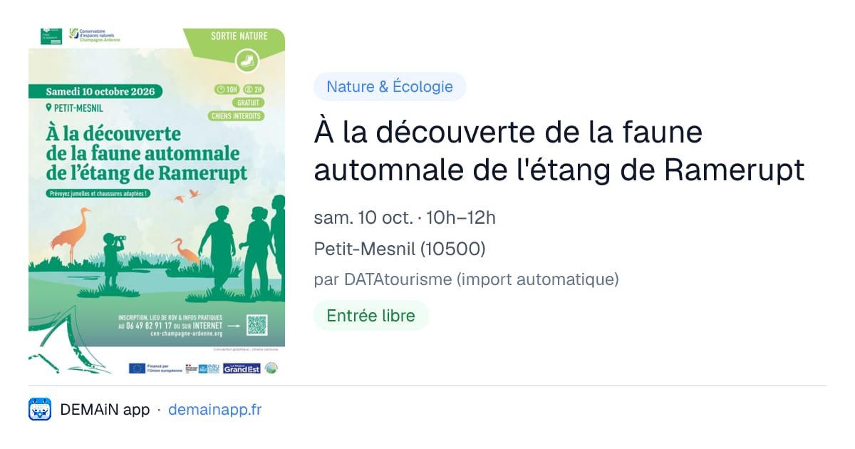 À la découverte de la faune automnale de l'étang de Ramerupt — Petit-Mesnil