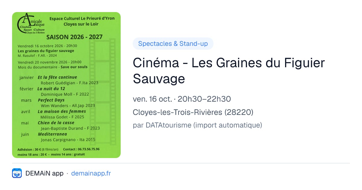 Cinéma - Les Graines du Figuier Sauvage — Cloyes-les-Trois-Rivières