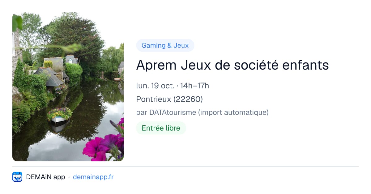 Aprem Jeux de société enfants — Pontrieux
